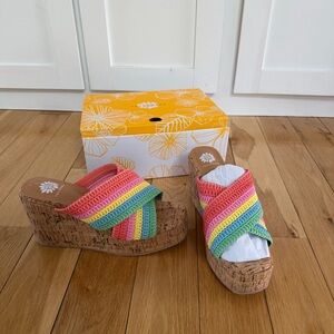 Yellow Box Halva Wedge Sandals